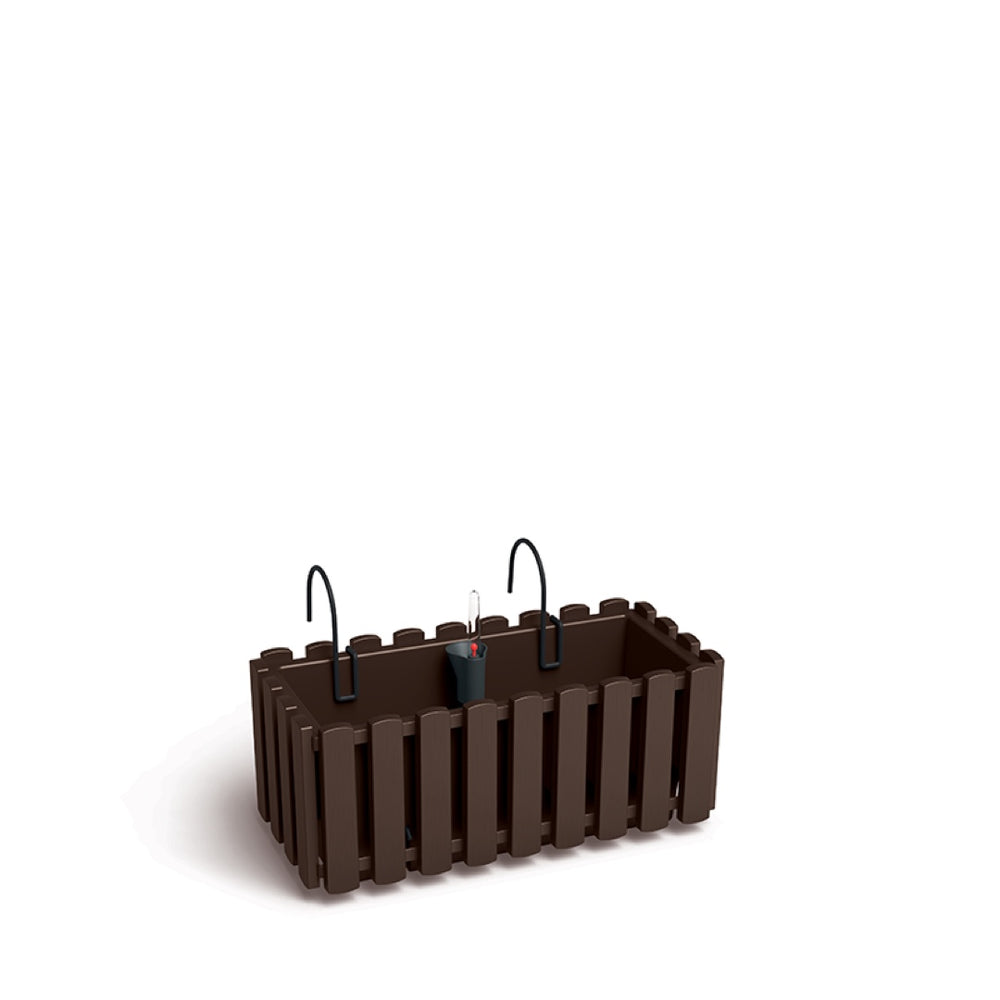 Skrzynka balkonowa Boardee Fencycase W 38 cm w kolorze brąz na białym tle