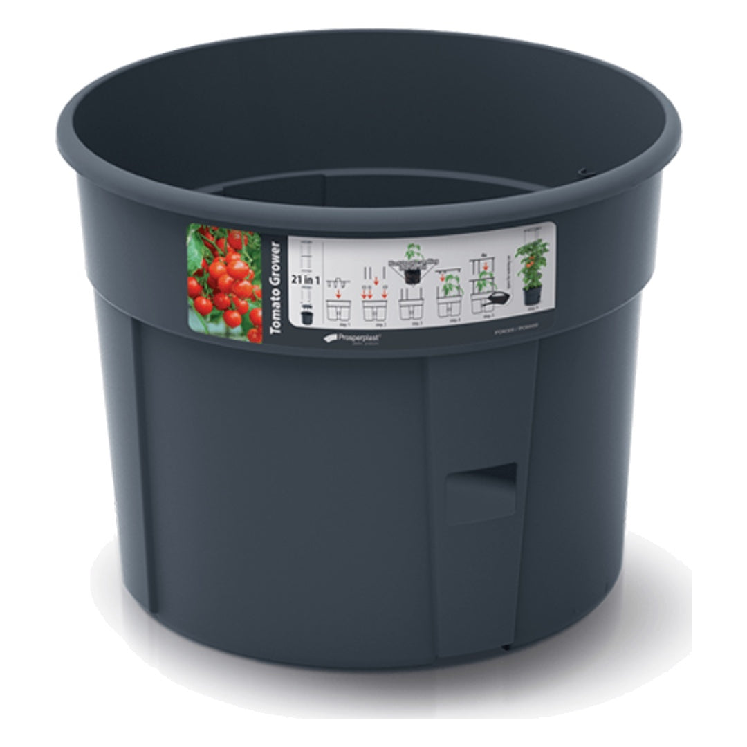 Doniczka do pomidorów Tomato Grower 28 l z pierścieniami na białym tle