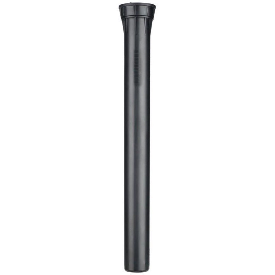 Korpus zraszacza statycznego Hunter PRO-Spray PROS-12 o wynurzeniu 30 cm, długi czarny korpus na białym tle
