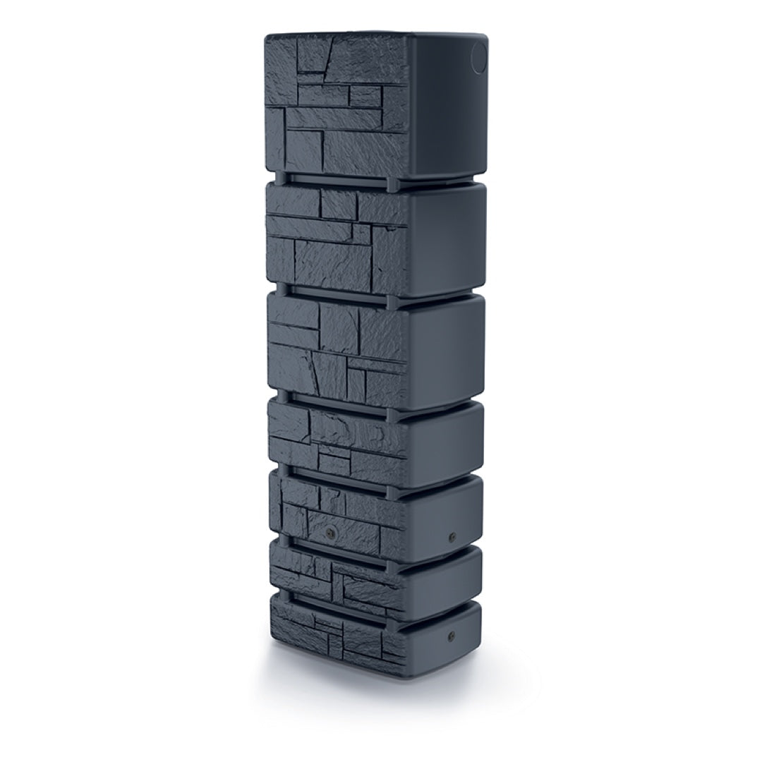 Zbiornik na deszczówkę Prosperplast Tower Stone 350 l, antracytowy, widok z przodu