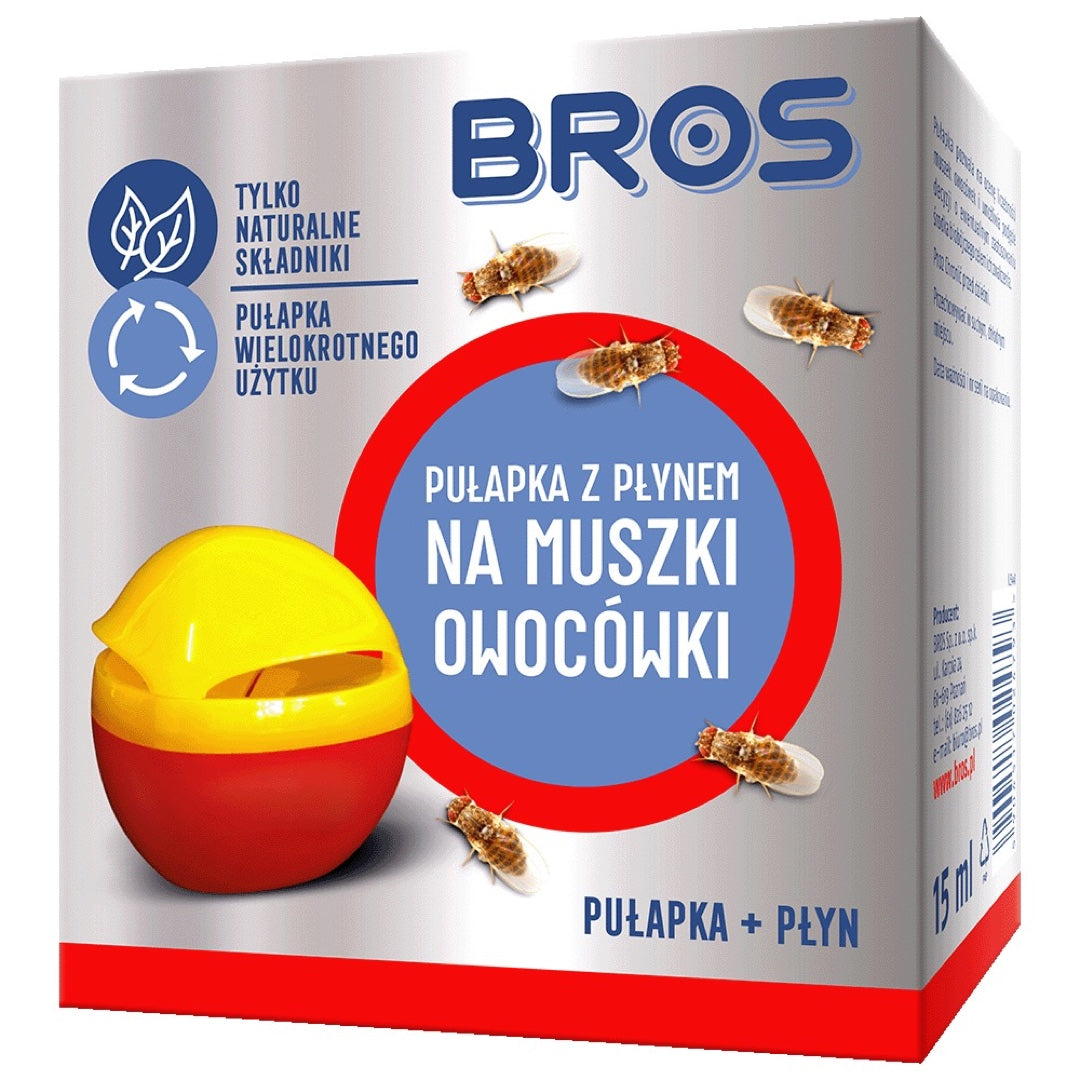 Pułapka z płynem na muszki owocówki Bros
