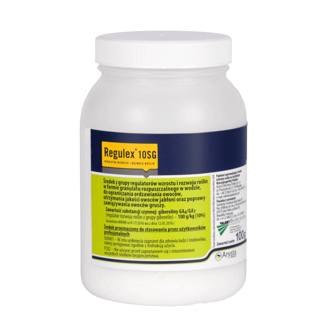 Opakowanie 100 g regulatora wzrostu Regulex 10 SG firmy UPL z gibereliną