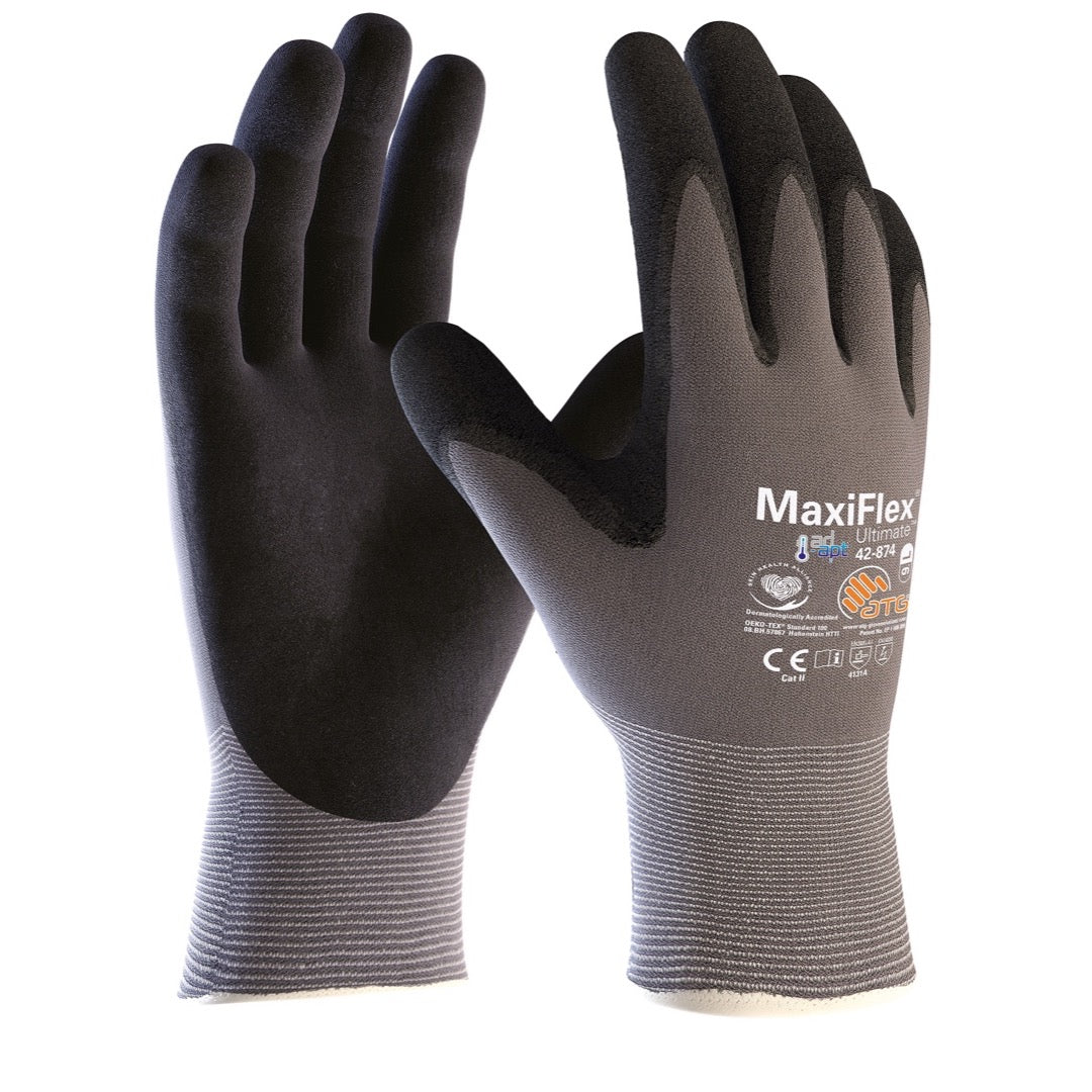 Rękawice ATG MaxiFlex Ultimate z szarą powłoką nitrylową