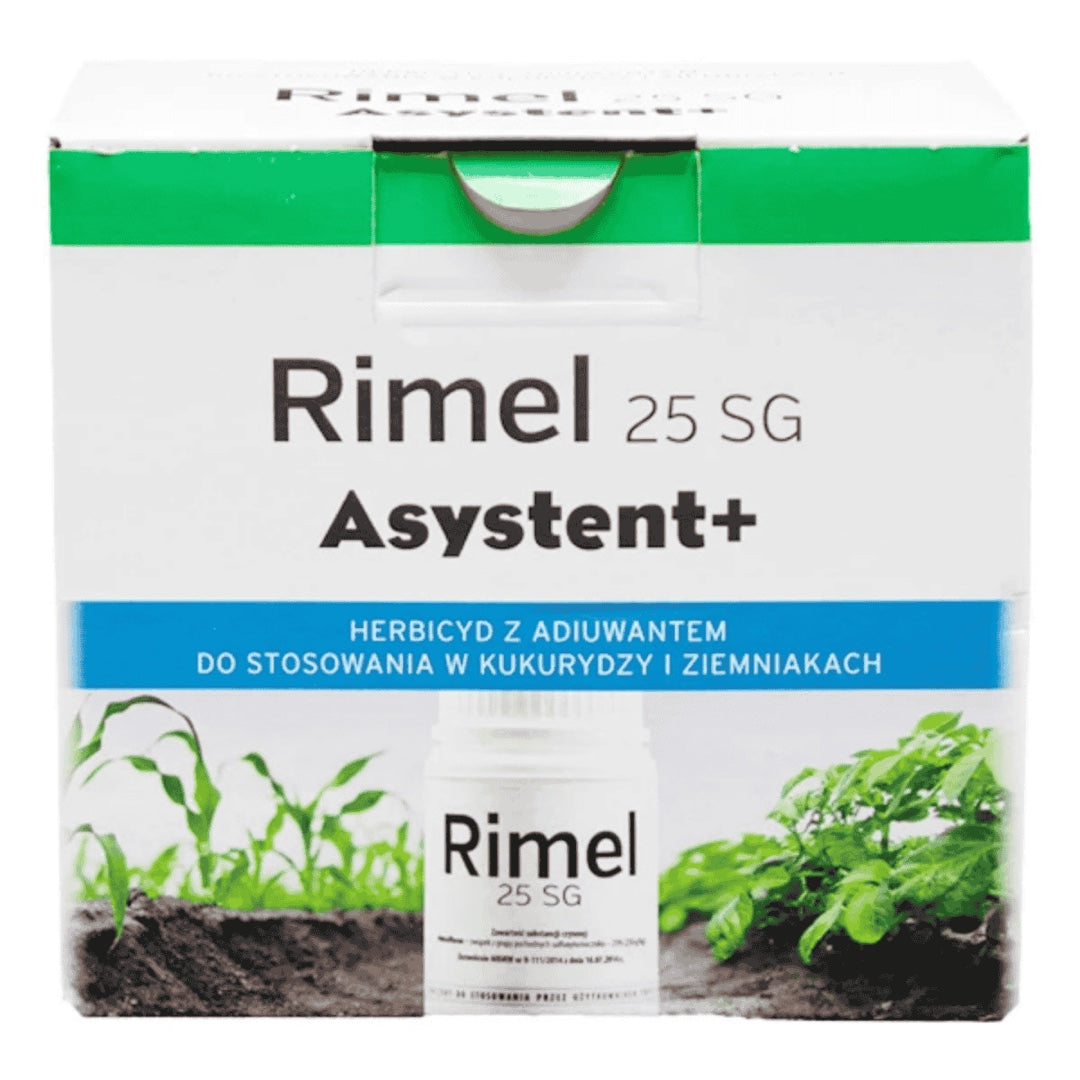 Zestaw 30 g herbicydu Rimel 25 SG z adiuwantem Asystent+ 50 ml