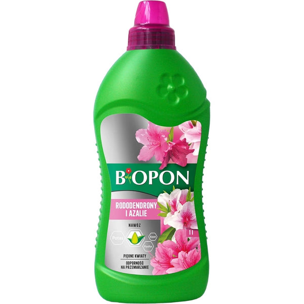 Butelka nawozu Bopon do rododendronów, azalii i różaneczników w płynie, pojemność 1 l