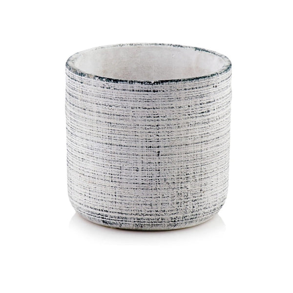Szara matowa donica ceramiczna Polnix Rustic 44.005.15 na białym tle