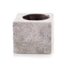 Szara kwadratowa donica ceramiczna Polnix Rustic 48.015.17 na białym tle