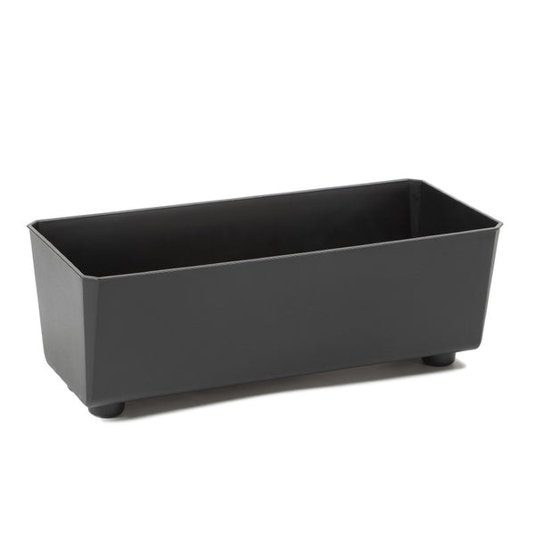 Czarna skrzynka Saga Lamela z recyklingu 37,5 x 17 cm na białym tle
