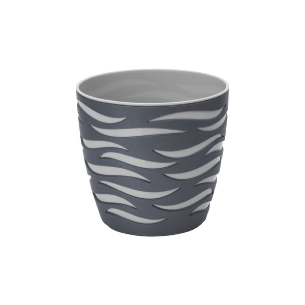 Donica Sahara Duo Form-Plastic w kolorze antracyt z wkładką platynową na białym tle