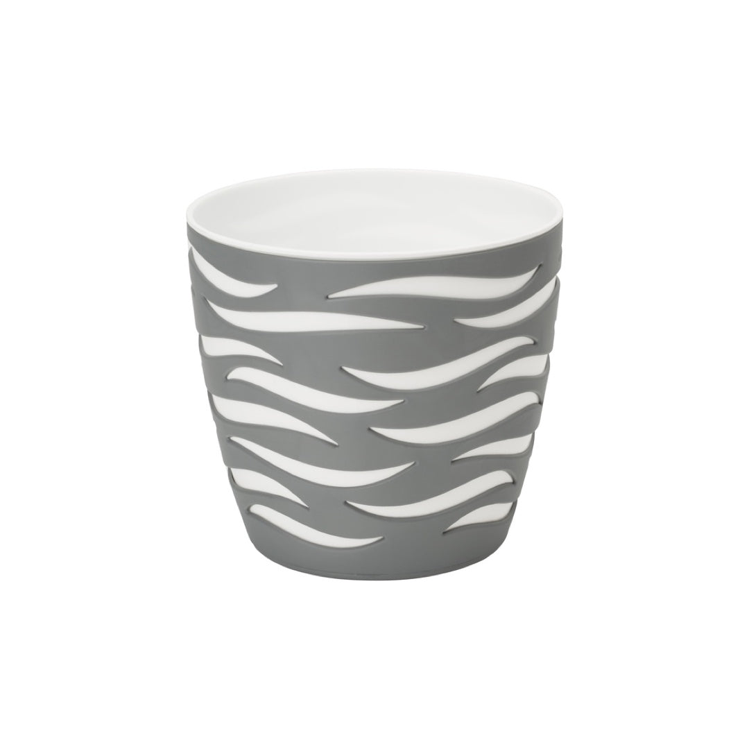Donica Sahara Duo Form-Plastic w kolorze beton z białą wkładką na białym tle