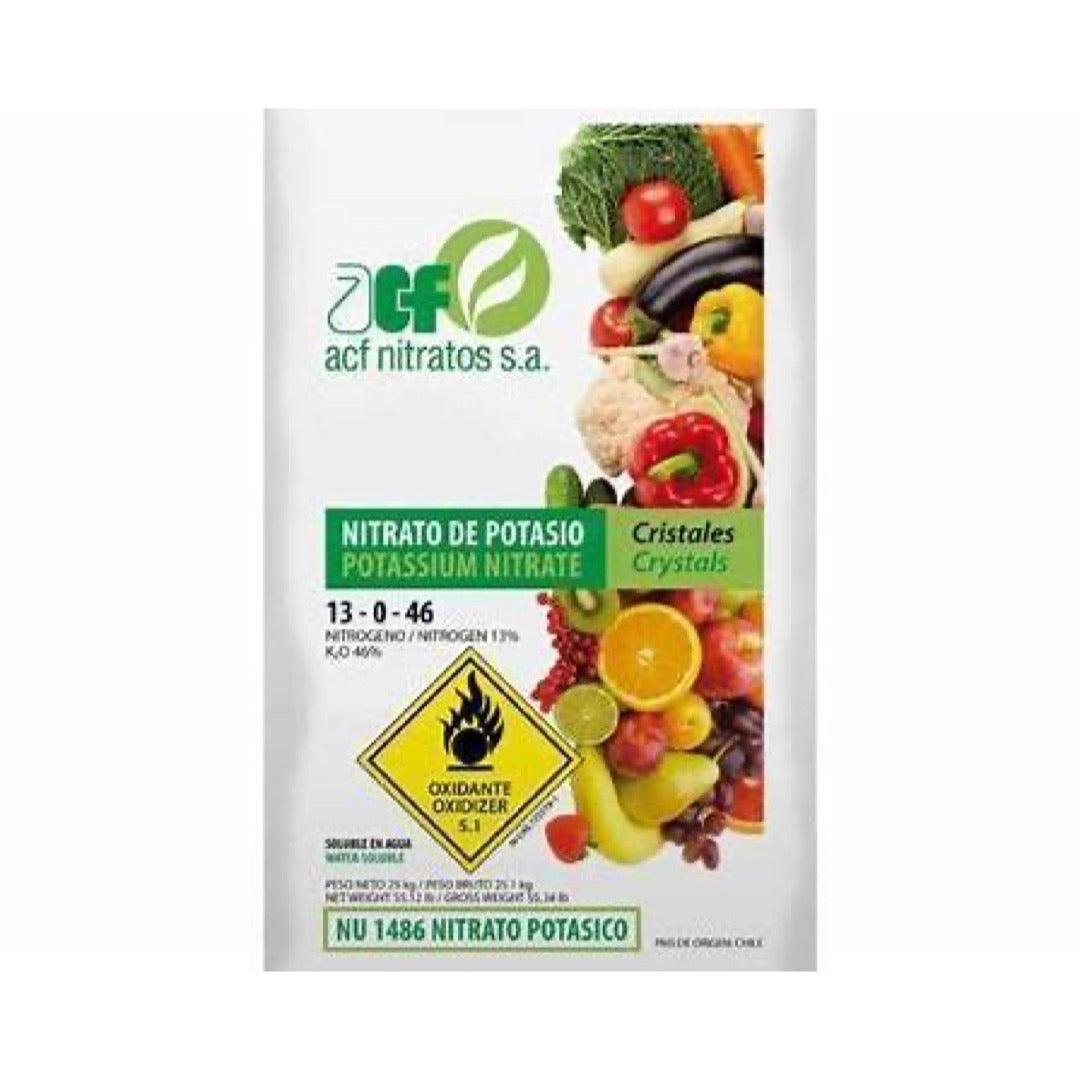 Worek 25 kg saletry potasowej Nitrato de Potasio Cristales 13-0-46 firmy ACF Nitratos (Minera Chile)