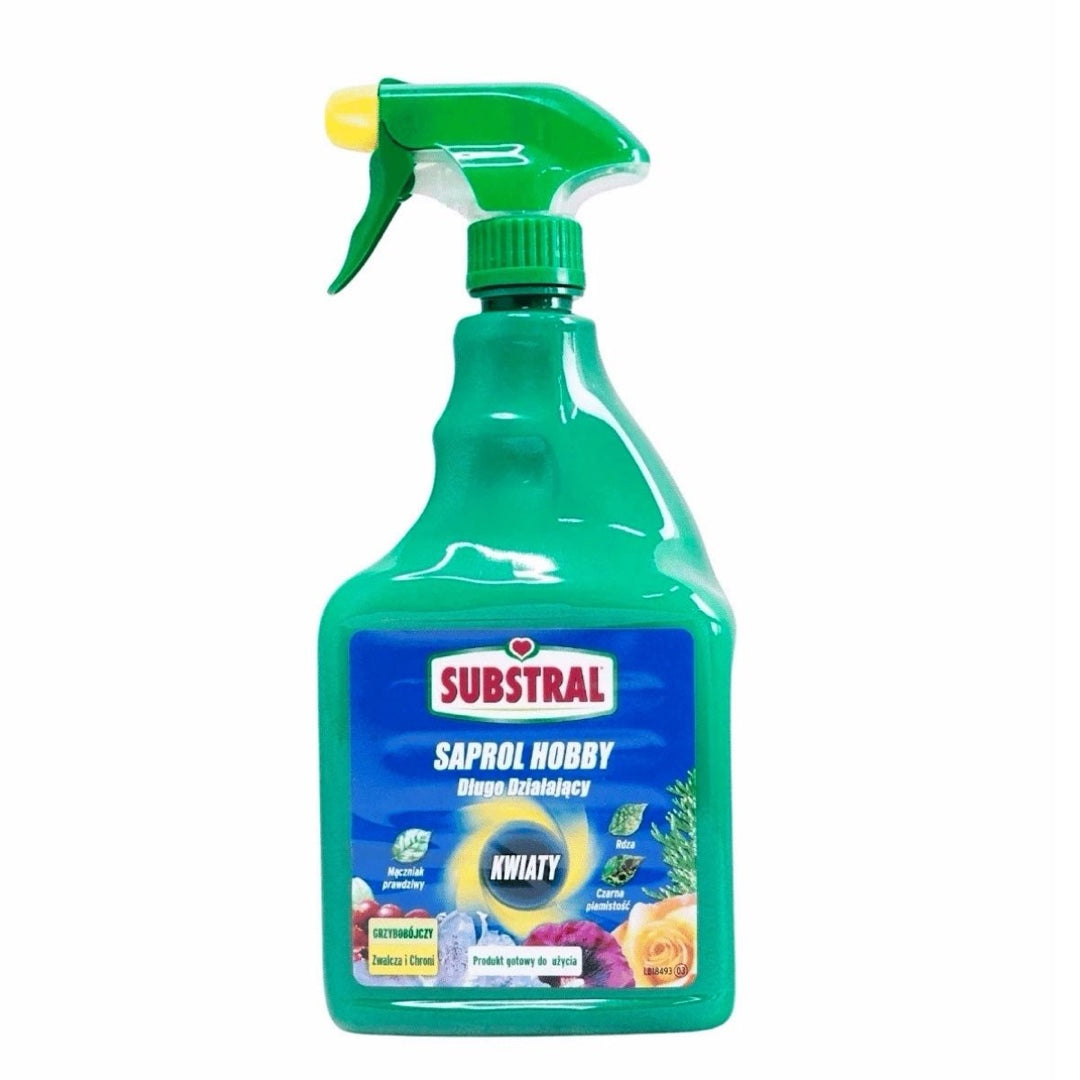 Butelka 750 ml z rozpylaczem Saprol Hobby marki Substral, gotowy spray grzybobójczy do kwiatów