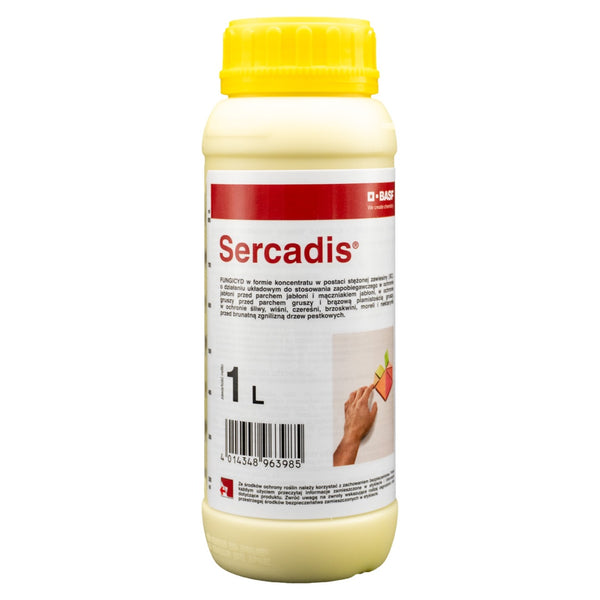Butelka 1 l fungicydu Sercadis 300 SC firmy BASF z fluksapyroksadem