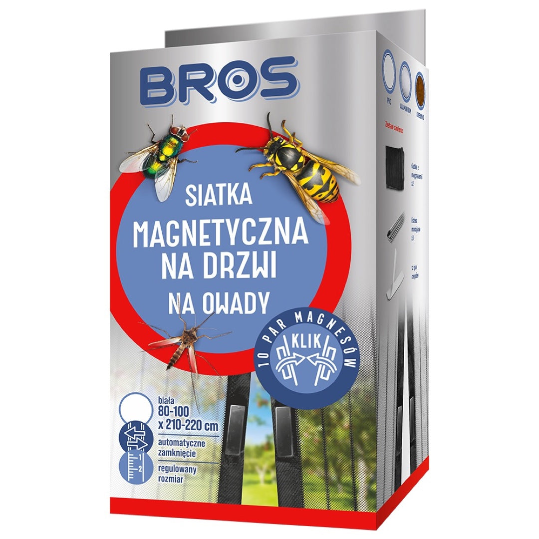 Opakowanie siatki magnetycznej na drzwi Bros, wersja biała 100 x 220 cm