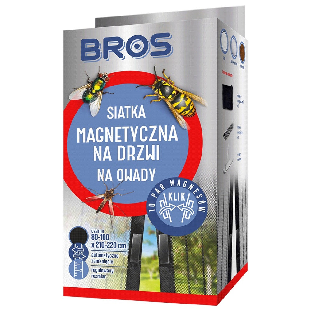 Opakowanie siatki magnetycznej na drzwi Bros, wersja czarna 100 x 220 cm