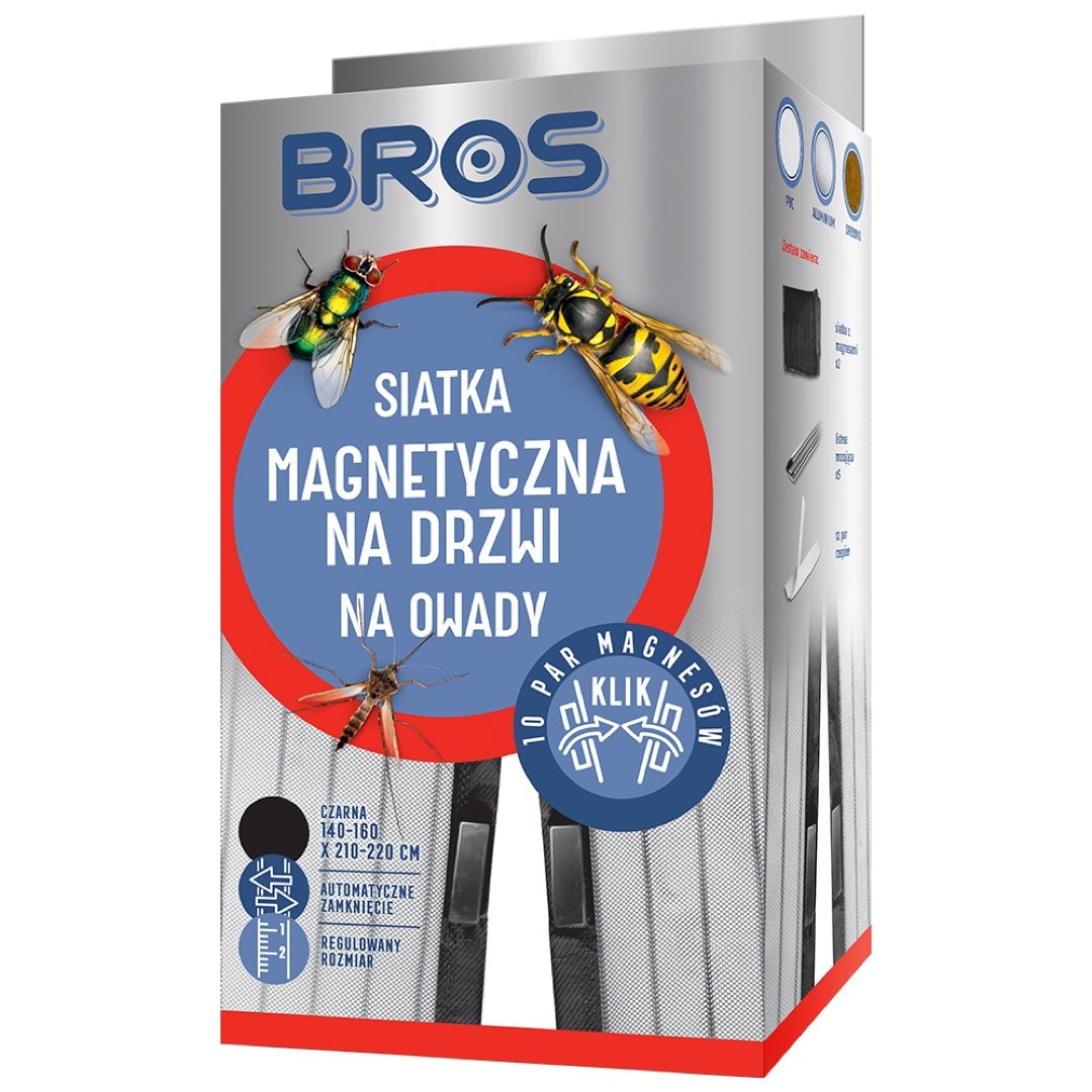 Opakowanie siatki magnetycznej na drzwi Bros, wersja czarna 160 x 220 cm