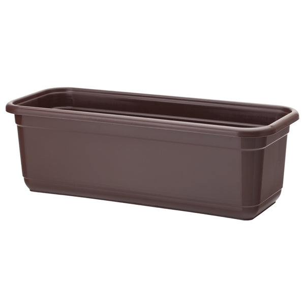 Brązowa skrzynka balkonowa Venus Form-Plastic na białym tle