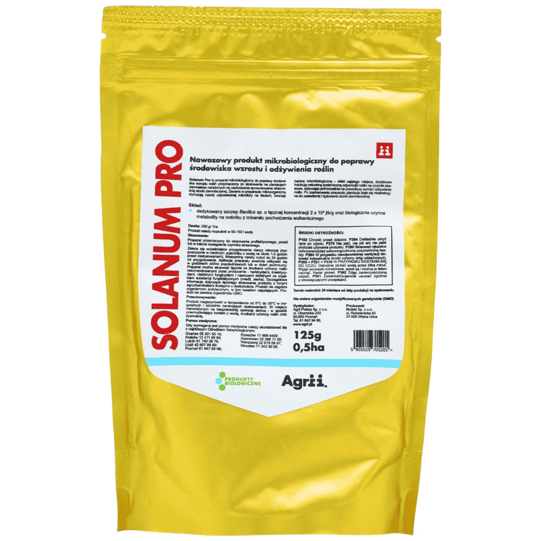 Torebka 125 g mikrobiologicznego preparatu Solanum Pro firmy Agrii do uprawy ziemniaka