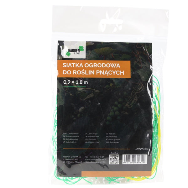 Siatka ogrodowa do roślin pnących Garden Line 0,9 x 1,8 m w opakowaniu na białym tle