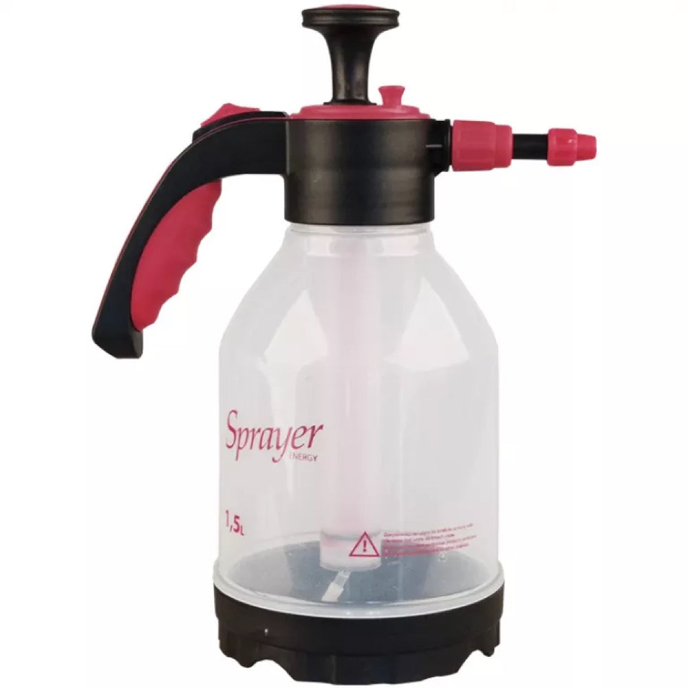 Opryskiwacz ciśnieniowy Sprayer Energy 1,5 l z przezroczystym zbiornikiem i różową rączką