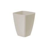 Kwadratowa osłonka do storczyków 13 cm Form-Plastic w kolorze kremowym na białym tle