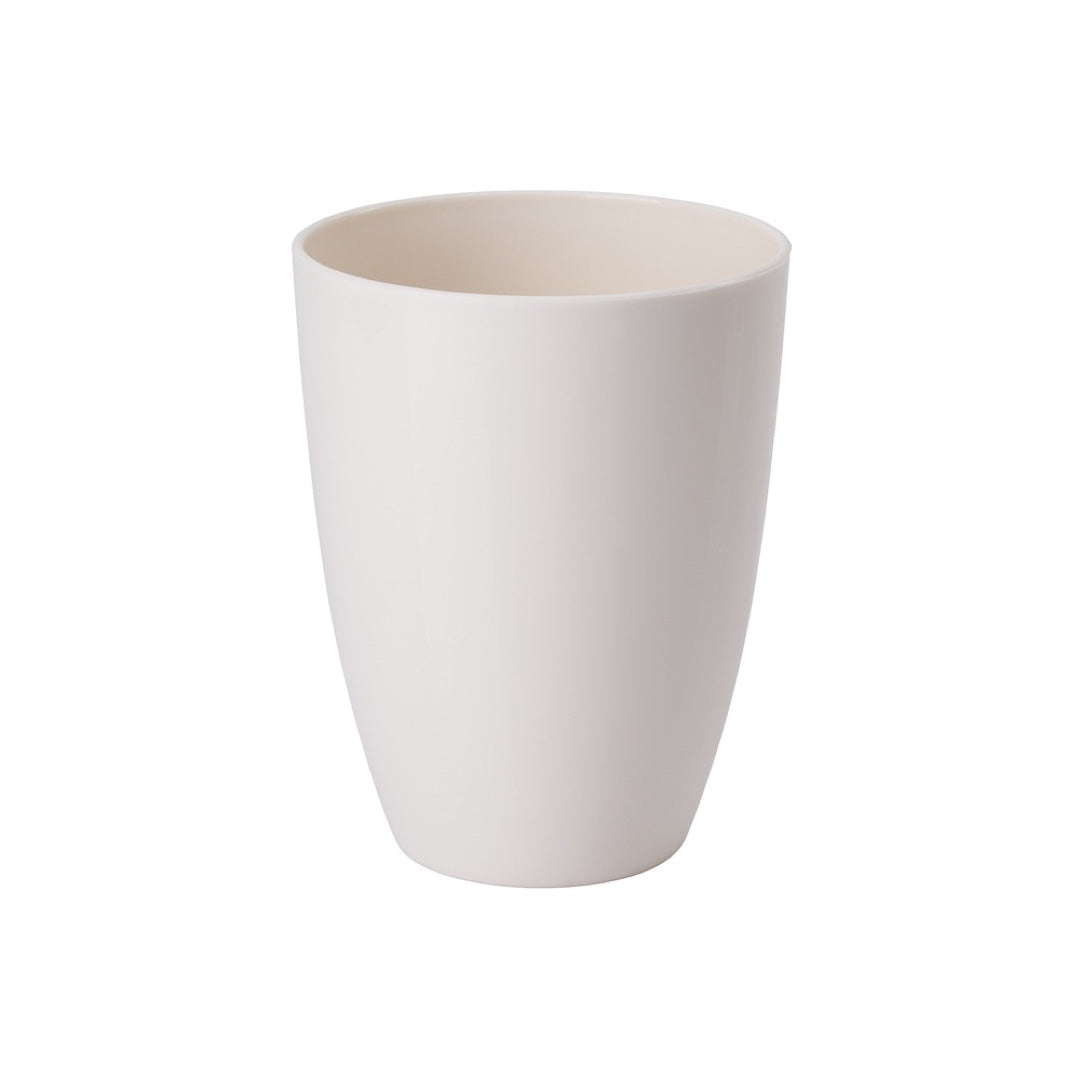 Okrągła osłonka do storczyków 13 cm Form-Plastic w kolorze kremowym na białym tle