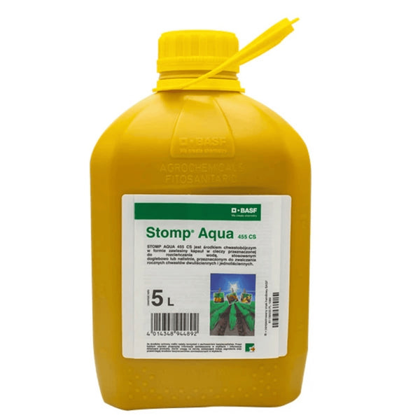 Kanister 5 l herbicydu Stomp Aqua 455 CS firmy BASF z pendimetaliną