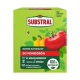 Pudełko 1,2 kg naturalnego nawozu Substral do pomidorów z pomidorami i papryką na zielonym tle