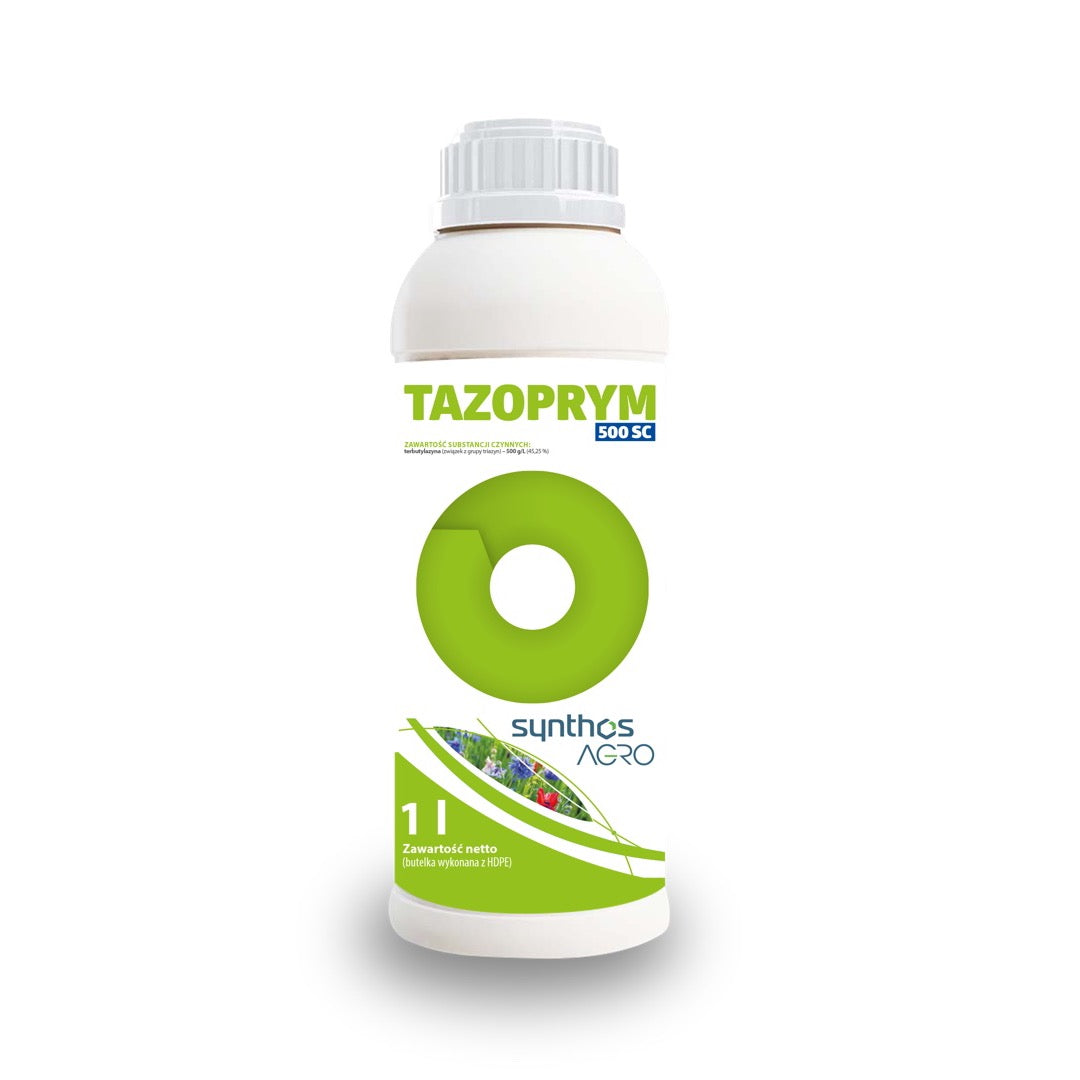 Butelka 1 l herbicydu Tazoprym 500 SC firmy Synthos Agro do kukurydzy