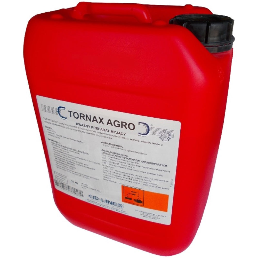 Kanister Tornax Agro 10 kg, kwaśny preparat myjący Cid Lines