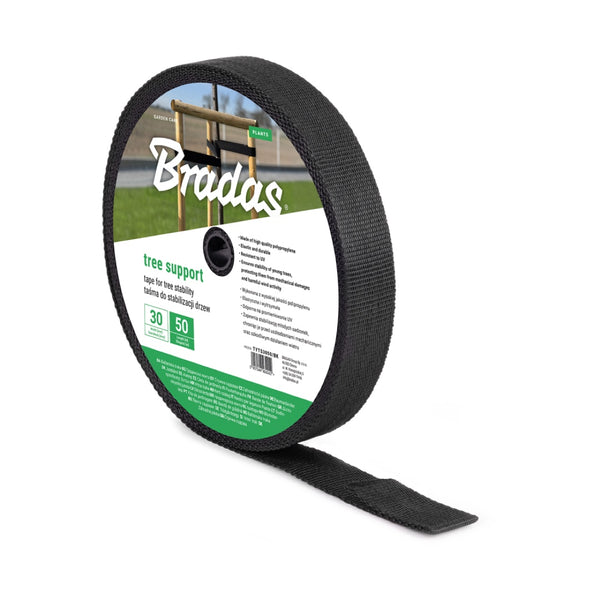 Rolka taśmy Tree Support Bradas 30 mm x 50 m z etykietą producenta