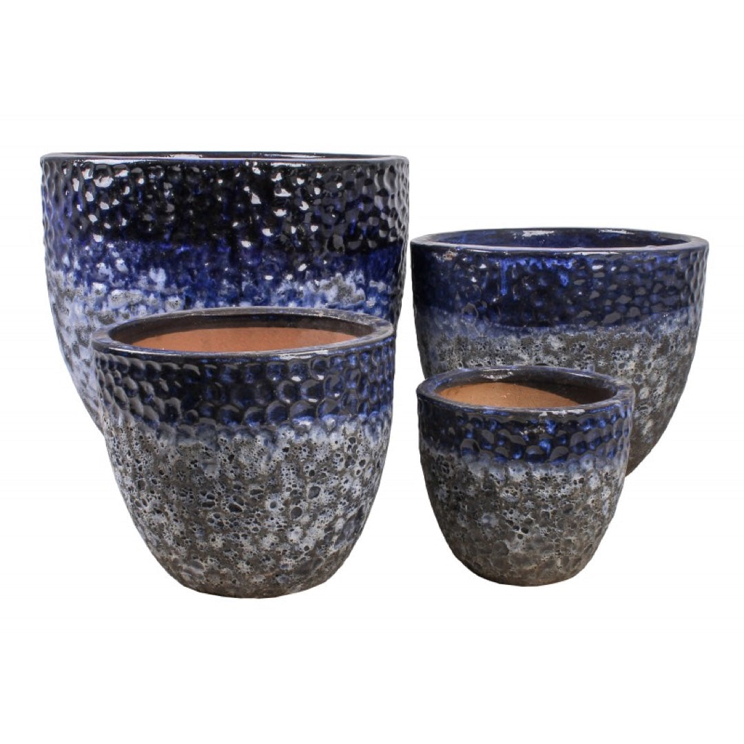 Komplet czterech doniczek ceramicznych Tin Tours DCV-0002-A.4 na białym tle