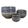 Komplet trzech doniczek ceramicznych Tin Tours DCV-0004 na białym tle
