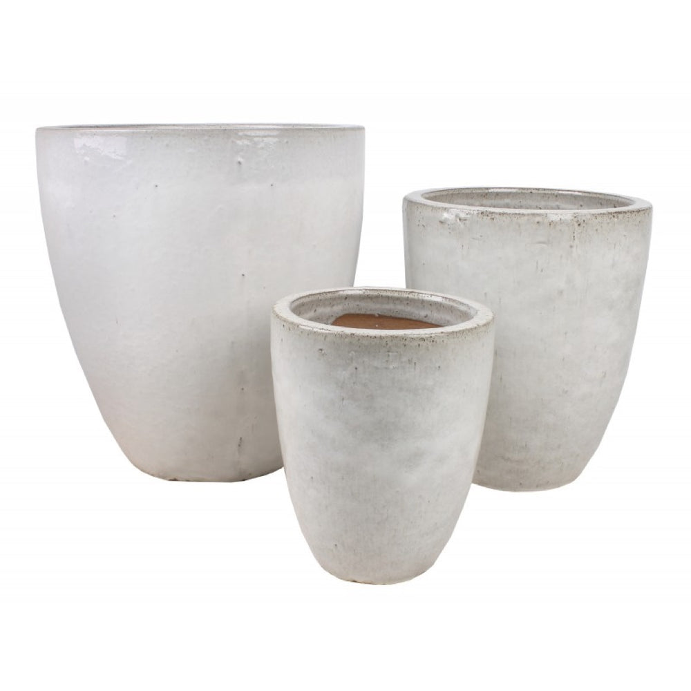 Komplet trzech doniczek ceramicznych Tin Tours DCV-0009-A na białym tle