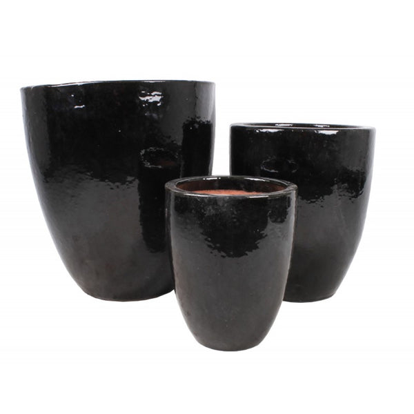 Komplet trzech doniczek ceramicznych Tin Tours DCV-0009-C na białym tle