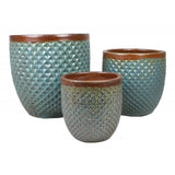Komplet trzech donic ceramicznych Tin Tours DCV-0030 na białym tle