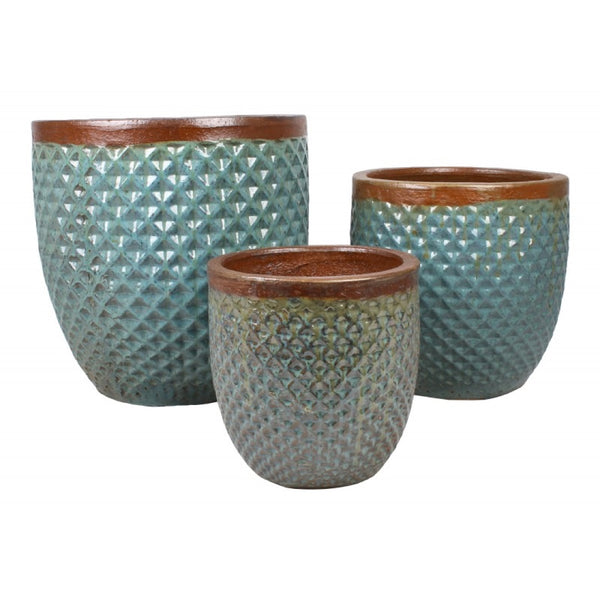 Komplet trzech donic ceramicznych Tin Tours DCV-0030 na białym tle