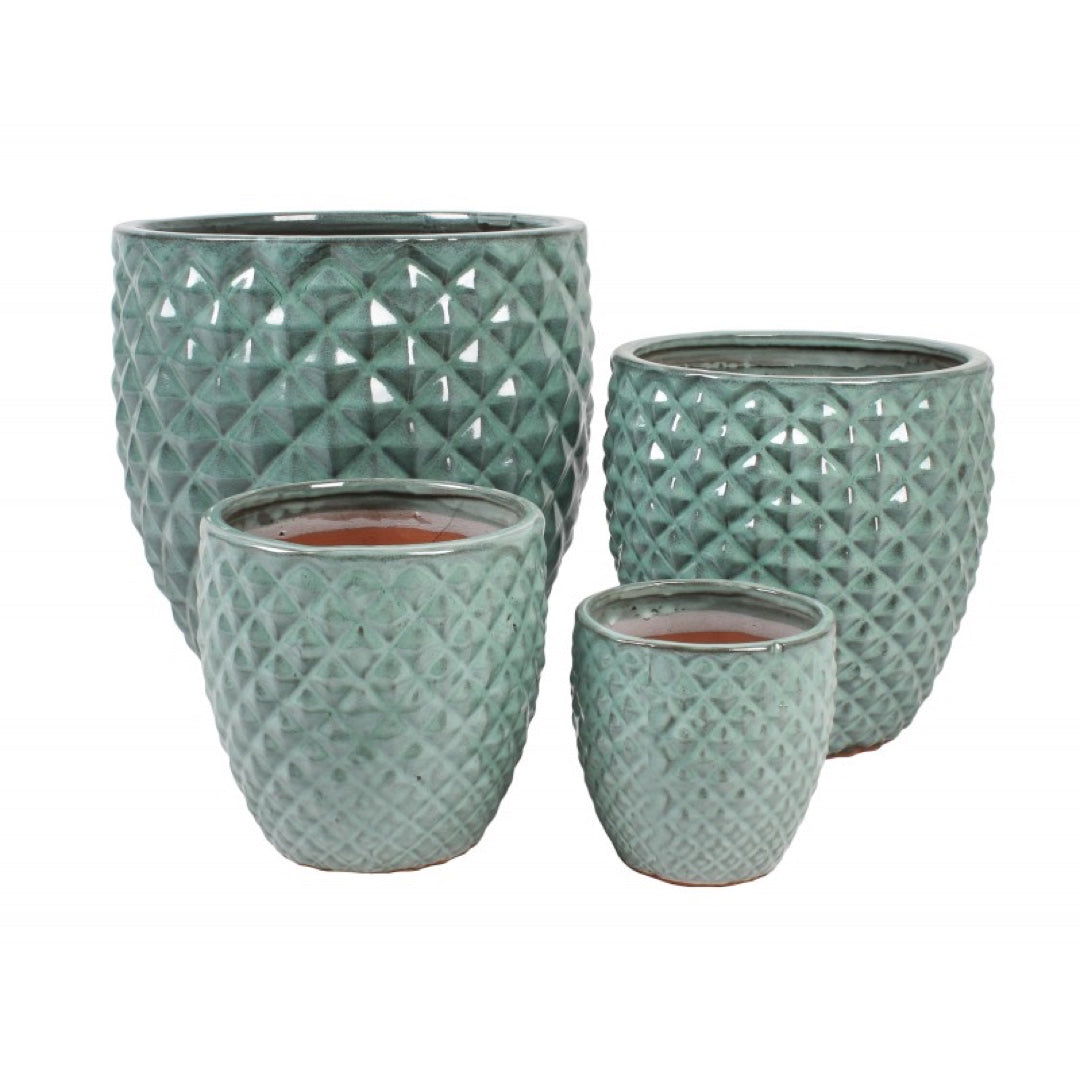Komplet czterech donic ceramicznych Tin Tours DCV-0051-B.4 na białym tle