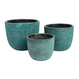 Komplet trzech doniczek ceramicznych Tin Tours DCV-0104-B na białym tle