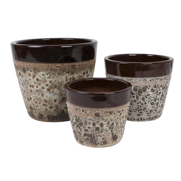 Komplet trzech donic ceramicznych Tin Tours DCV-0113-A na białym tle