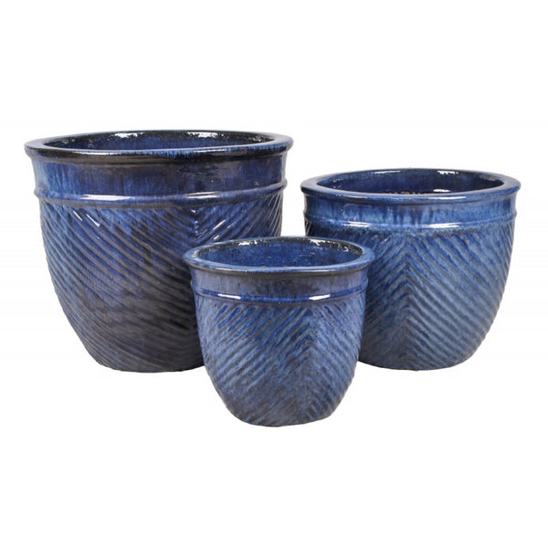 Komplet trzech donic ceramicznych Tin Tours DCV-0117-B na białym tle