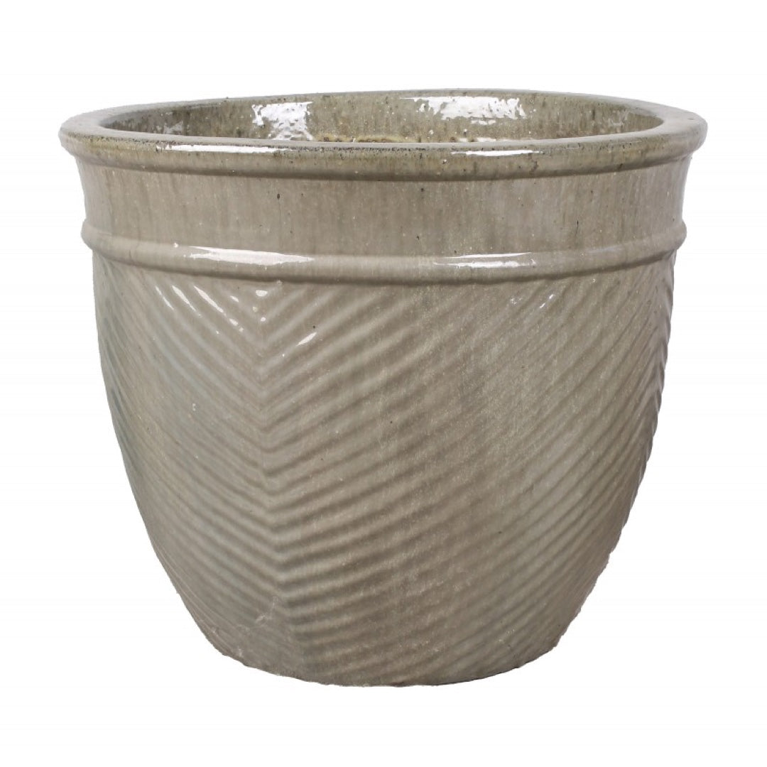 Pojedyncza donica z kompletu Tin Tours DCV-0117-C na białym tle