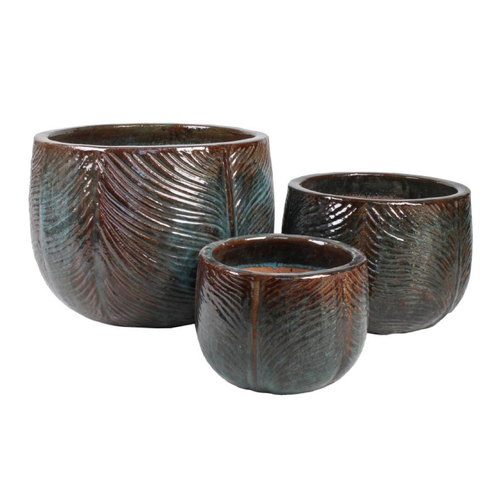 Komplet trzech donic ceramicznych Tin Tours DCV-0135-C na białym tle