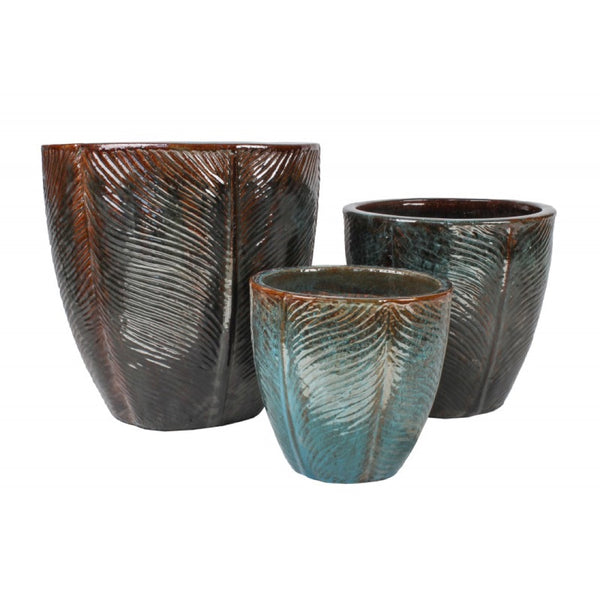 Komplet trzech donic ceramicznych Tin Tours DCV-0136-C na białym tle