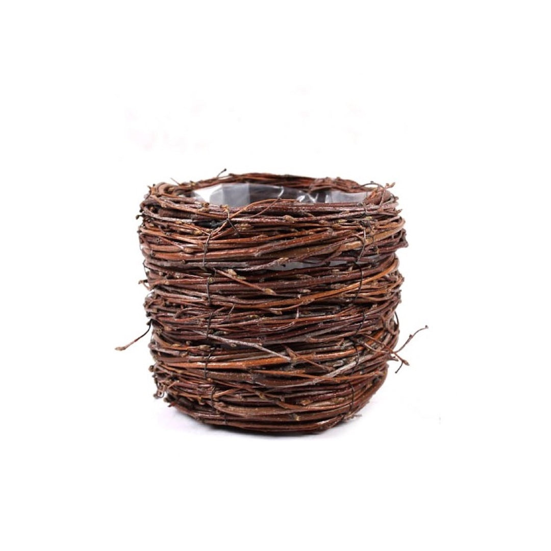 Osłonka z gałązek brzozy z folią Tin Tours TD063, 14 cm (brązowy) na białym tle