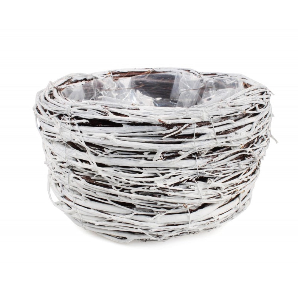Osłonka z gałązek brzozy z folią Tin Tours TD063, 23 cm (biały) na białym tle