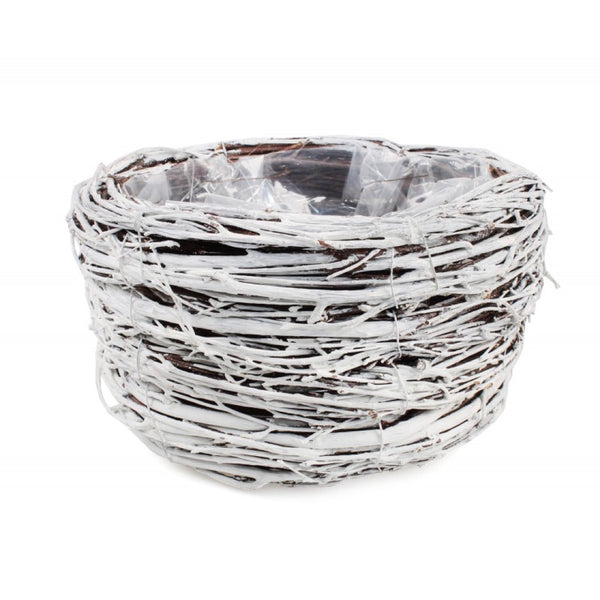 Osłonka z gałązek brzozy z folią Tin Tours TD063, 23 cm (biały) na białym tle