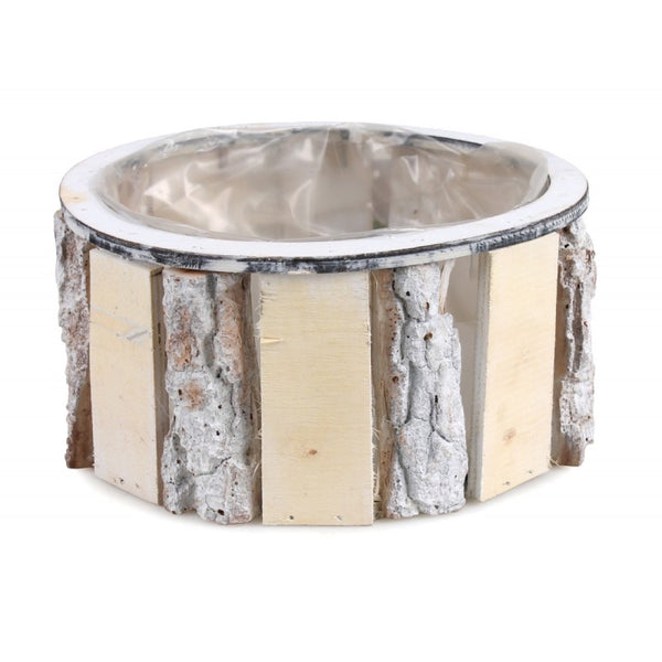 Osłonka drewniana okrągła Tin Tours CSH17-0956.M, 20 cm, na białym tle