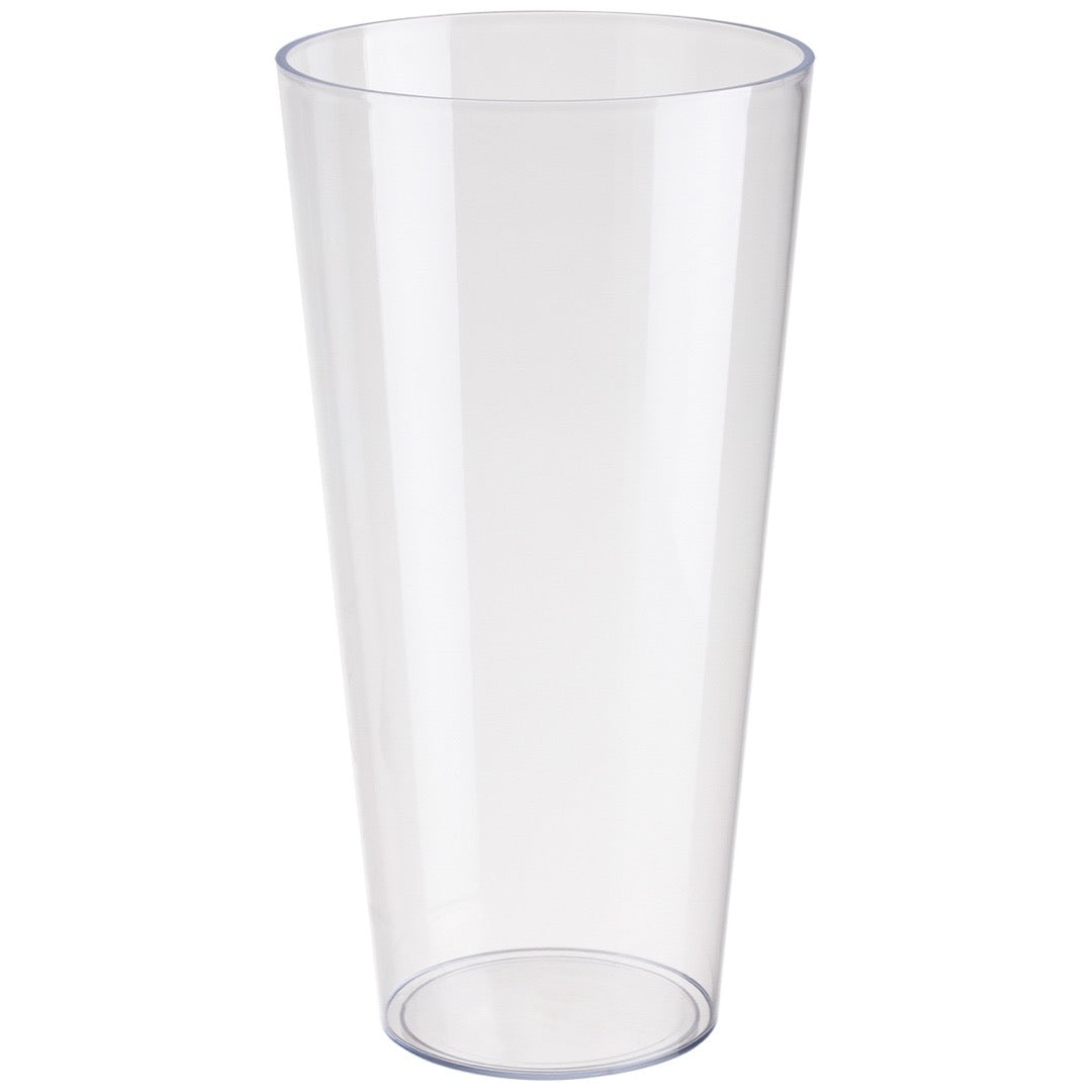 Wysoka transparentna osłonka Tuba Vulcano Form-Plastic na białym tle