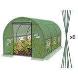 Zielony tunel foliowy ogrodowy 3 x 2 x 2 m Garden Line z sześcioma tyczkami w zestawie, wizualizacja producenta